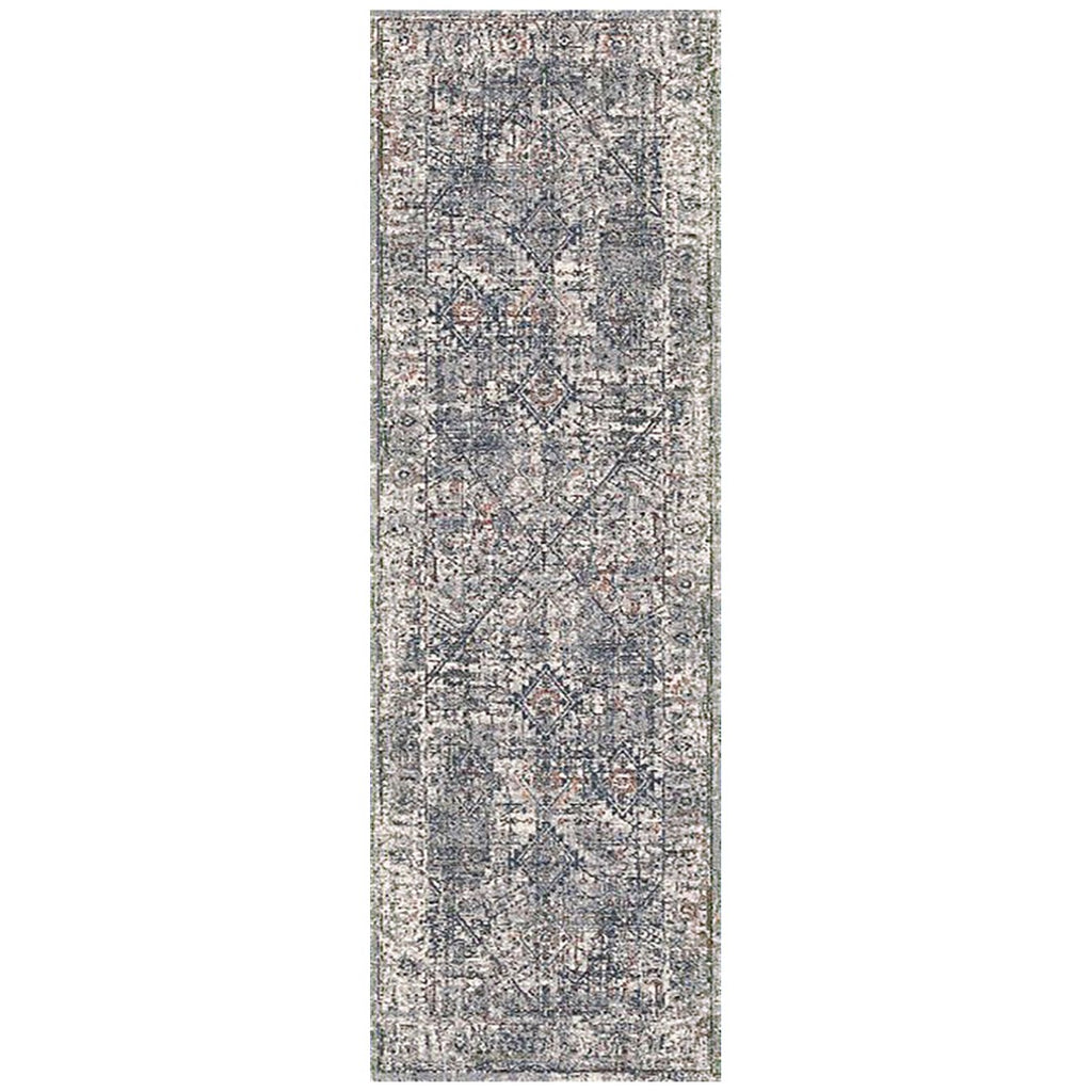 AMER Rugs Vermont VRM-3 Power-Loomed Bordered Transitional Area Rug Gray/Ivory 2'7" x 8'