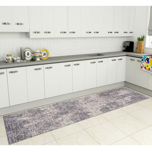 AMER Rugs Vermont VRM-4 Power-Loomed Abstract Modern & Contemporary Area Rug Gray 2'7" x 8'