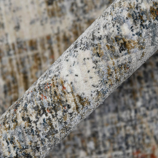 AMER Rugs Vermont VRM-5 Power-Loomed Abstract Modern & Contemporary Area Rug Gray/Orange 9'10" x 13'1"