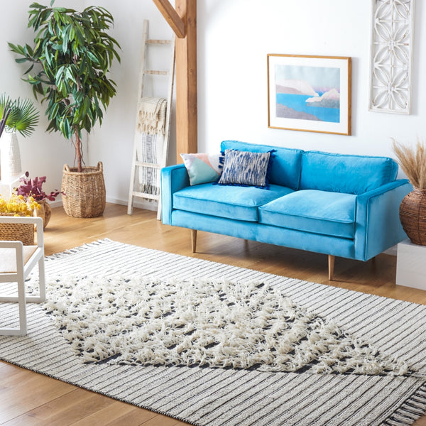 Vermont 502 Flat Weave 60% Wool, 40% Cotton 0 Rug Ivory / Black 60% Wool, 40% Cotton VRM502A-8