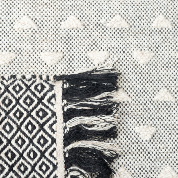 Vermont 503 Flat Weave 50% Wool, 50% Cotton 0 Rug Ivory / Black 50% Wool, 50% Cotton VRM503A-4