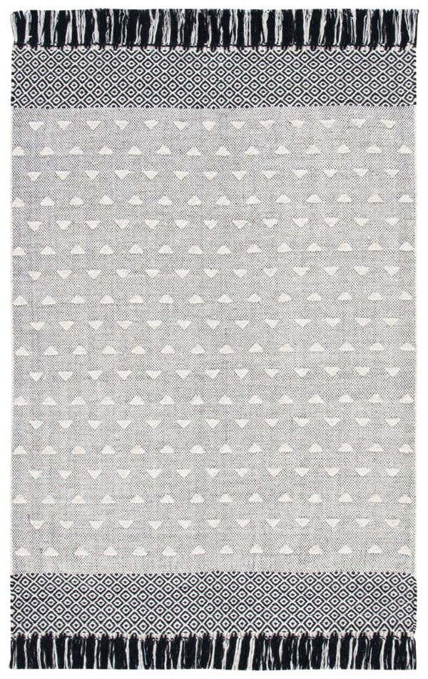 Vermont 503 Flat Weave 50% Wool, 50% Cotton 0 Rug Ivory / Black 50% Wool, 50% Cotton VRM503A-4