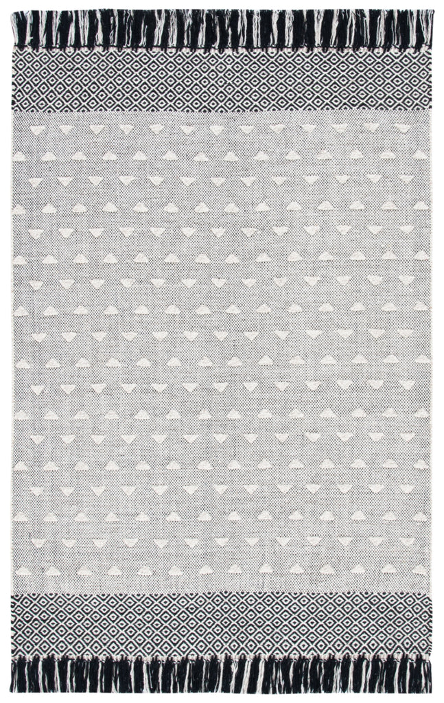 Vermont 503 Flat Weave 50% Wool, 50% Cotton 0 Rug Ivory / Black 50% Wool, 50% Cotton VRM503A-4