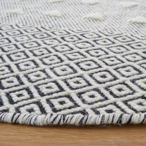 Vermont 503 Flat Weave 50% Wool, 50% Cotton 0 Rug Ivory / Black 50% Wool, 50% Cotton VRM503A-6R