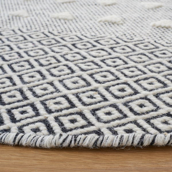 Vermont 503 Flat Weave 50% Wool, 50% Cotton 0 Rug Ivory / Black 50% Wool, 50% Cotton VRM503A-6R