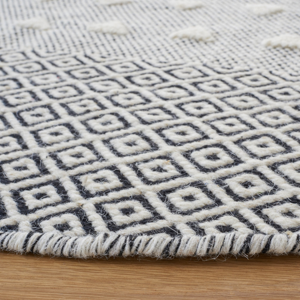 Vermont 503 Flat Weave 50% Wool, 50% Cotton 0 Rug Ivory / Black 50% Wool, 50% Cotton VRM503A-6R