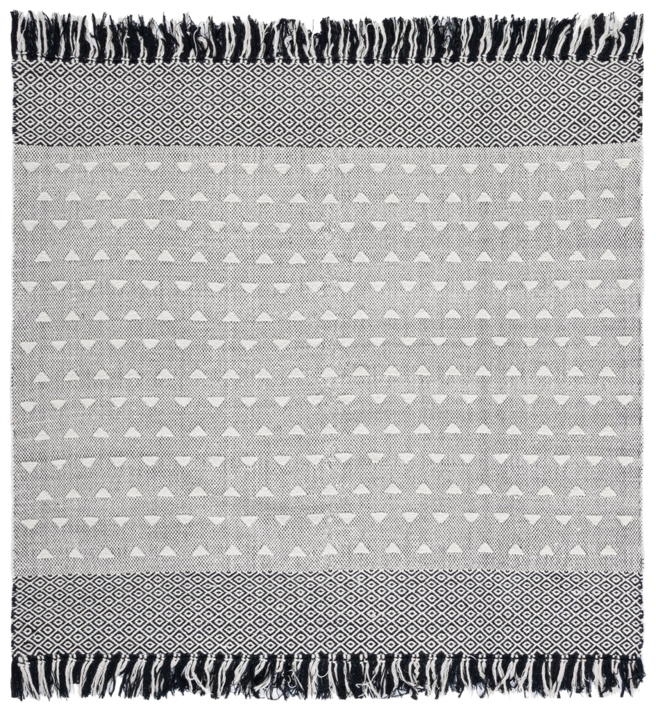 Vermont 503 Flat Weave 50% Wool, 50% Cotton 0 Rug Ivory / Black 50% Wool, 50% Cotton VRM503A-6SQ