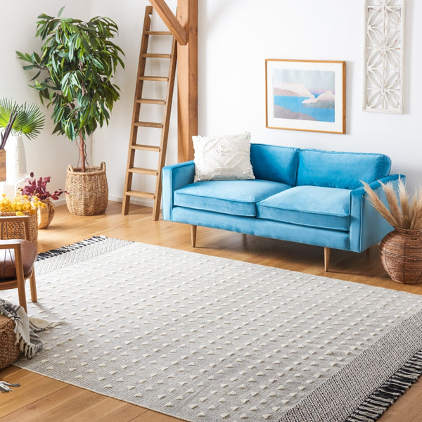 Vermont 503 Flat Weave 50% Wool, 50% Cotton 0 Rug Ivory / Black 50% Wool, 50% Cotton VRM503A-8