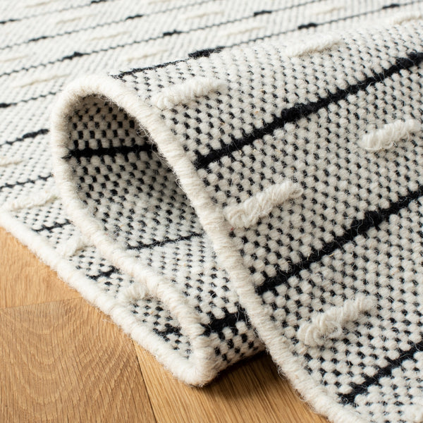 Vermont 504 Flat Weave 50% Wool, 50% Cotton 0 Rug Ivory / Black 50% Wool, 50% Cotton VRM504A-4