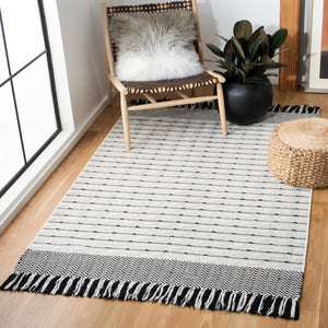 Vermont 504 Flat Weave 50% Wool, 50% Cotton 0 Rug Ivory / Black 50% Wool, 50% Cotton VRM504A-4