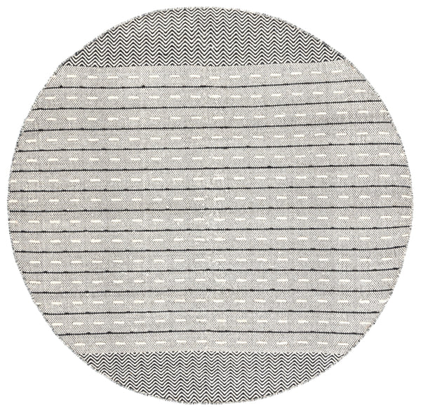 Vermont 504 Flat Weave 50% Wool, 50% Cotton 0 Rug Ivory / Black 50% Wool, 50% Cotton VRM504A-6R