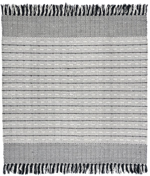 Vermont 504 Flat Weave 50% Wool, 50% Cotton 0 Rug Ivory / Black 50% Wool, 50% Cotton VRM504A-6SQ