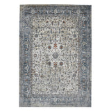 AMER Rugs Vermont VRM-6 Power-Loomed Bordered Transitional Area Rug Ivory/Gray 9'10" x 13'1"