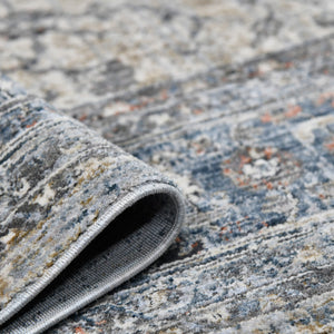 AMER Rugs Vermont VRM-6 Power-Loomed Bordered Transitional Area Rug Ivory/Gray 9'10" x 13'1"