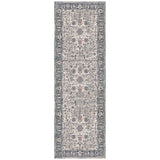 AMER Rugs Vermont VRM-6 Power-Loomed Bordered Transitional Area Rug Ivory/Gray 2'7" x 8'