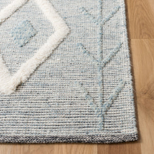 Safavieh Vermont Woollen Dhurry (Hand-Loomed) 60% Wool 40% Cotton Rug Blue / Ivory VRM601M-5