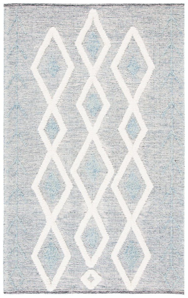 Safavieh Vermont Woollen Dhurry (Hand-Loomed) 60% Wool 40% Cotton Rug Blue / Ivory VRM601M-5