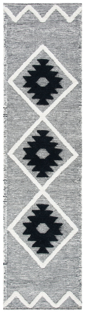Safavieh Vermont Woollen Dhurry (Hand-Loomed) 60% Wool 40% Cotton Rug Black / Ivory VRM602H-29