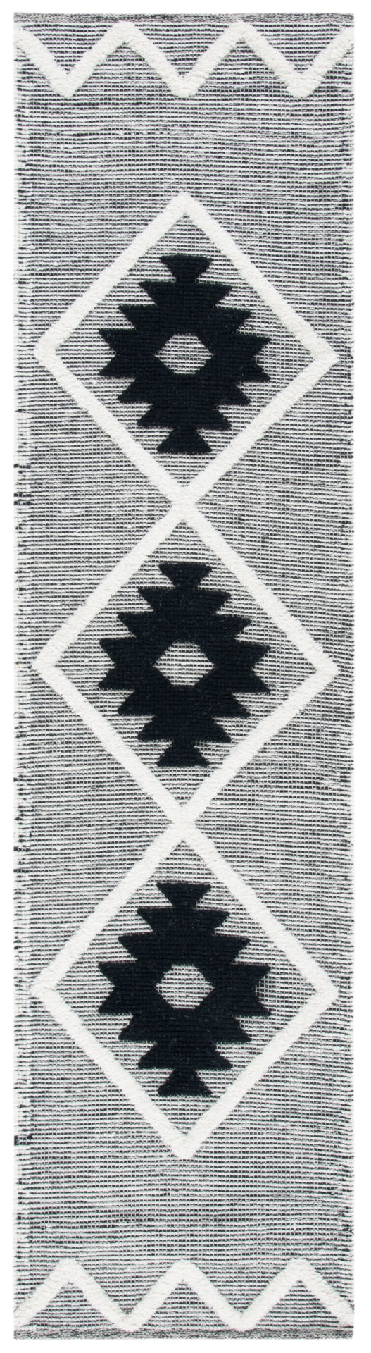 Safavieh Vermont Woollen Dhurry (Hand-Loomed) 60% Wool 40% Cotton Rug Black / Ivory VRM602H-29