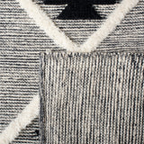 Safavieh Vermont Woollen Dhurry (Hand-Loomed) 60% Wool 40% Cotton Rug Black / Ivory VRM602H-5