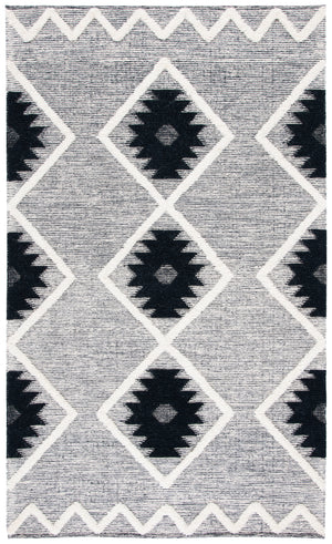 Safavieh Vermont Woollen Dhurry (Hand-Loomed) 60% Wool 40% Cotton Rug Black / Ivory VRM602H-5