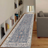 AMER Rugs Vermont VRM-7 Power-Loomed Bordered Transitional Area Rug Charcoal 2'7" x 8'