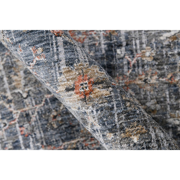 AMER Rugs Vermont VRM-7 Power-Loomed Bordered Transitional Area Rug Charcoal 9'10" x 13'1"