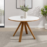 Walker Edison Vero Mid-century Modern/Scandinavian 48" Round MCM Dining Table VRODKDTWHEO