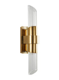 Bethel Gold Wall Sconce in Stainless Steel & Glass