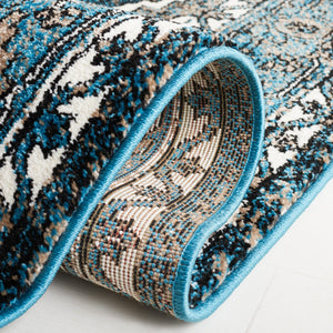 Safavieh Vintage Hamadan 210 Power Loomed Traditional Rug Blue / Ivory 9' x 12'