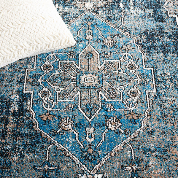 Safavieh Vintage Hamadan 210 Power Loomed Traditional Rug Blue / Ivory 9' x 12'