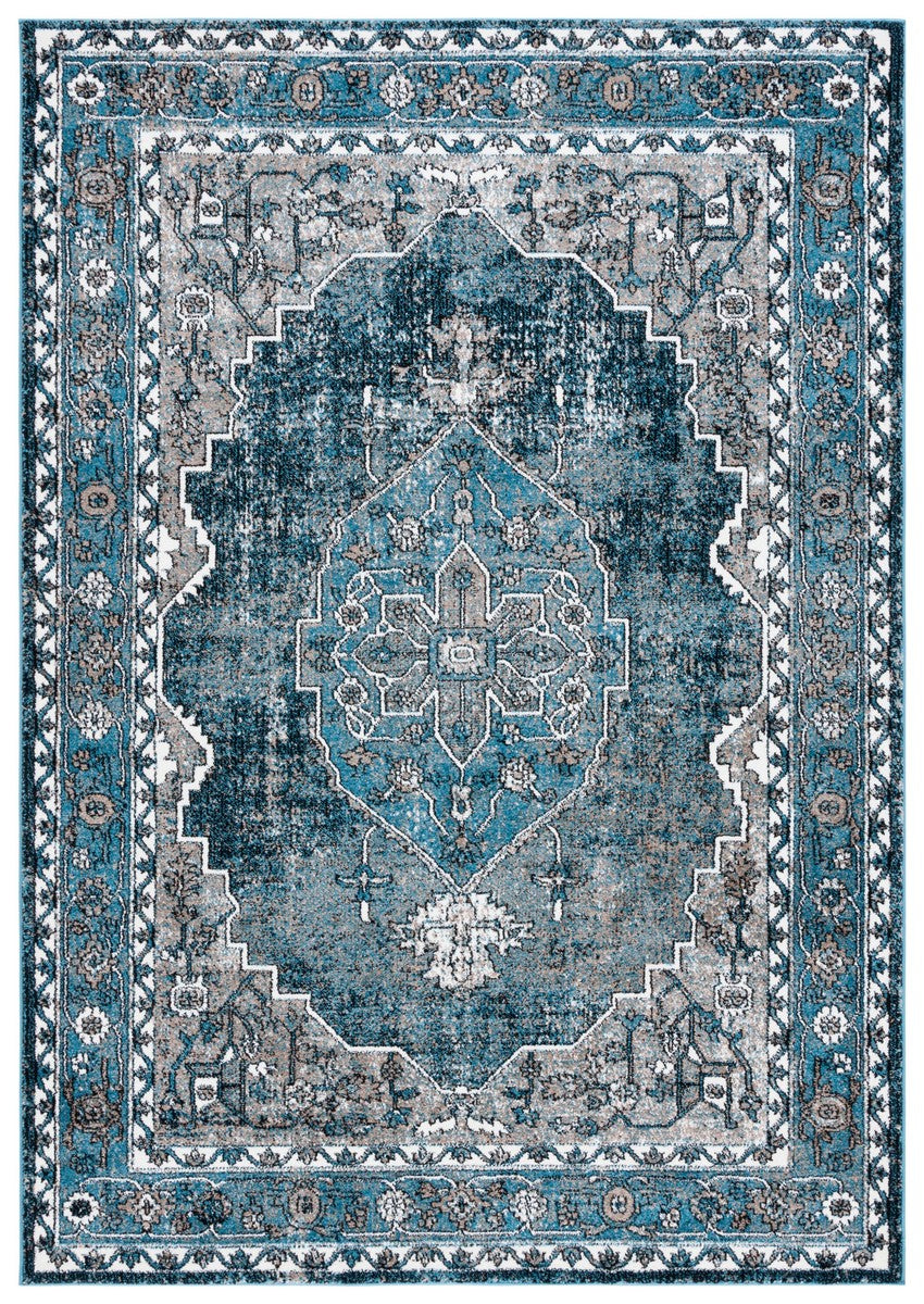 Safavieh Vintage Hamadan 210 Power Loomed Traditional Rug Blue / Ivory 9' x 12'
