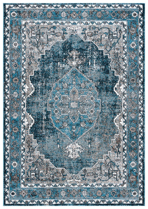 Safavieh Vintage Hamadan 210 Power Loomed Traditional Rug Blue / Ivory 9' x 12'