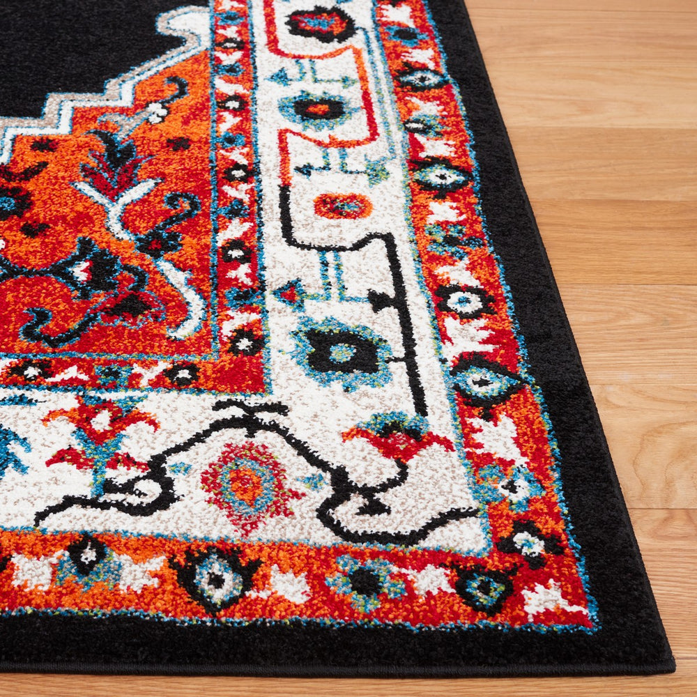 Safavieh Vintage Hamadan 225 Power Loomed Traditional Rug Red / Black 9' x 12'
