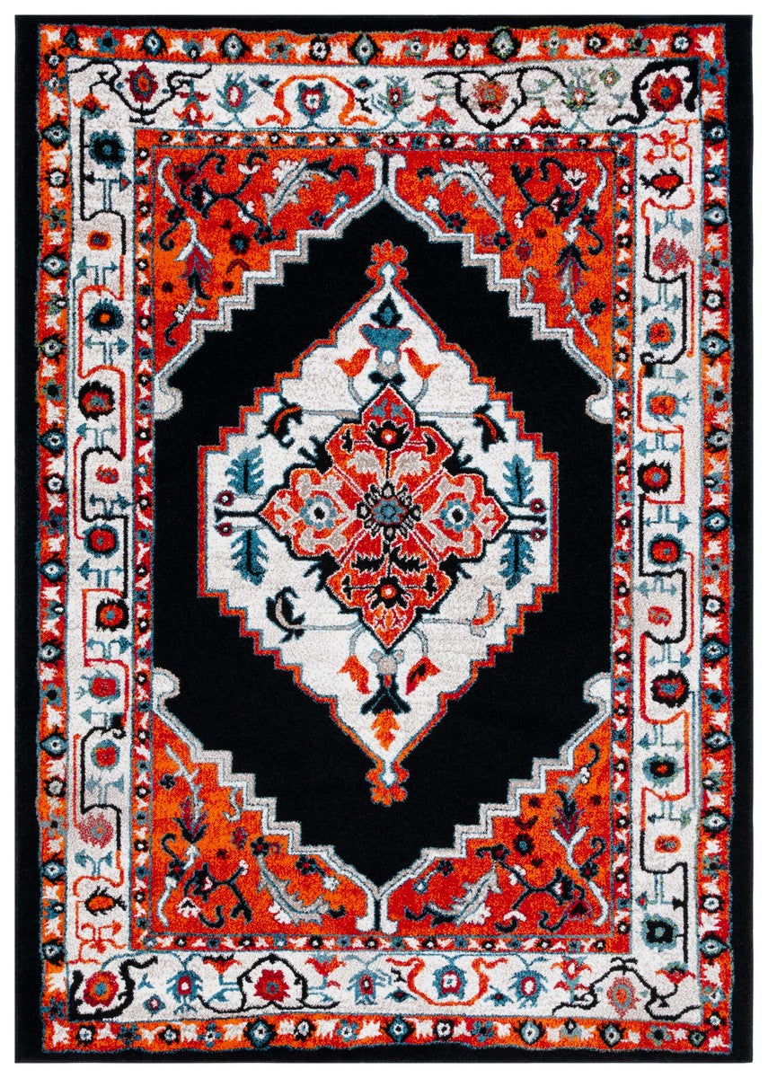 Safavieh Vintage Hamadan 225 Power Loomed Traditional Rug Red / Black 9' x 12'