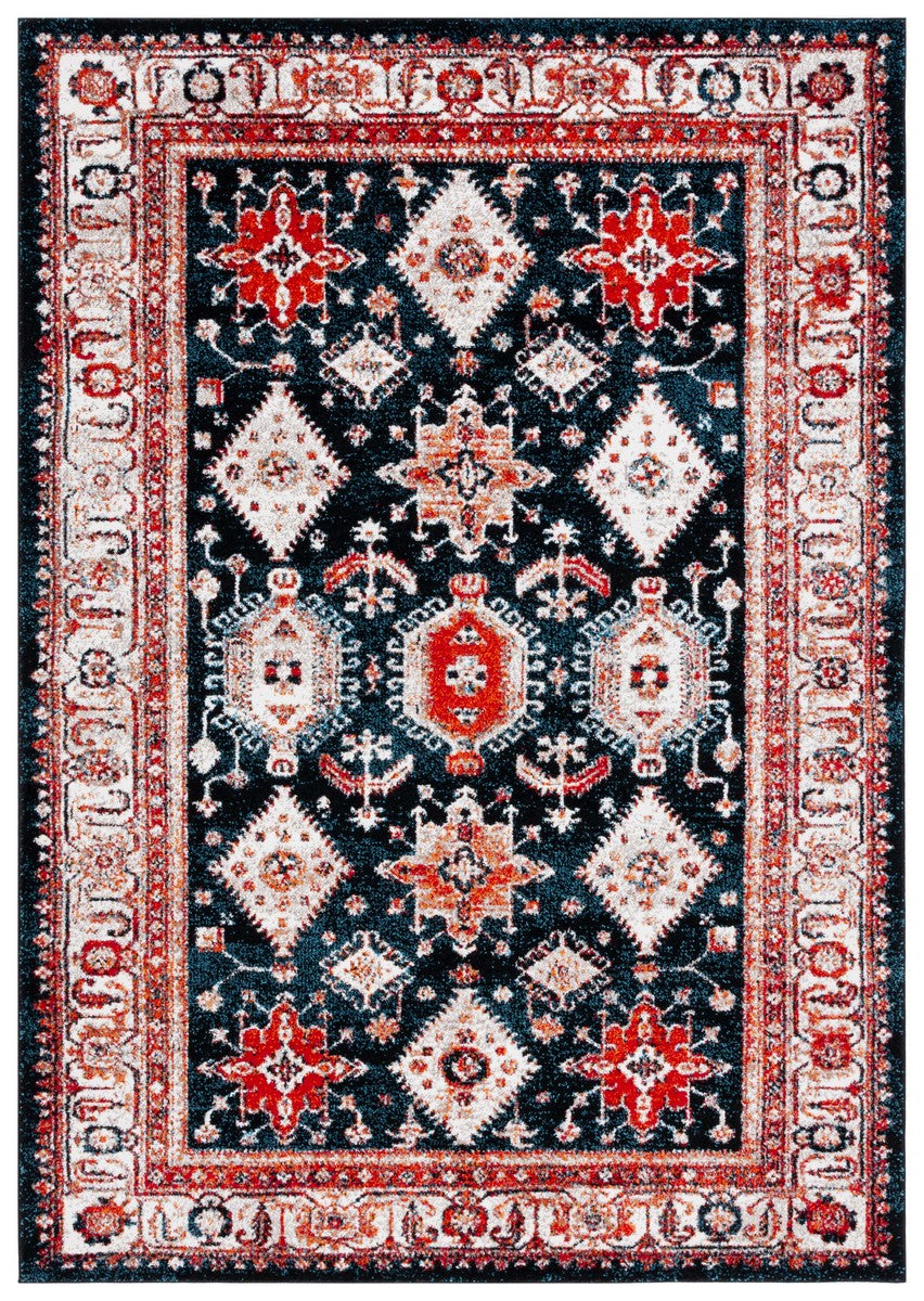 Safavieh Vintage Hamadan 227 Power Loomed Traditional Rug Ivory / Blue 9' x 12'