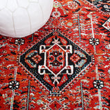 Safavieh Vintage Hamadan 230 Power Loomed Traditional Rug Red / Black 9' x 12'