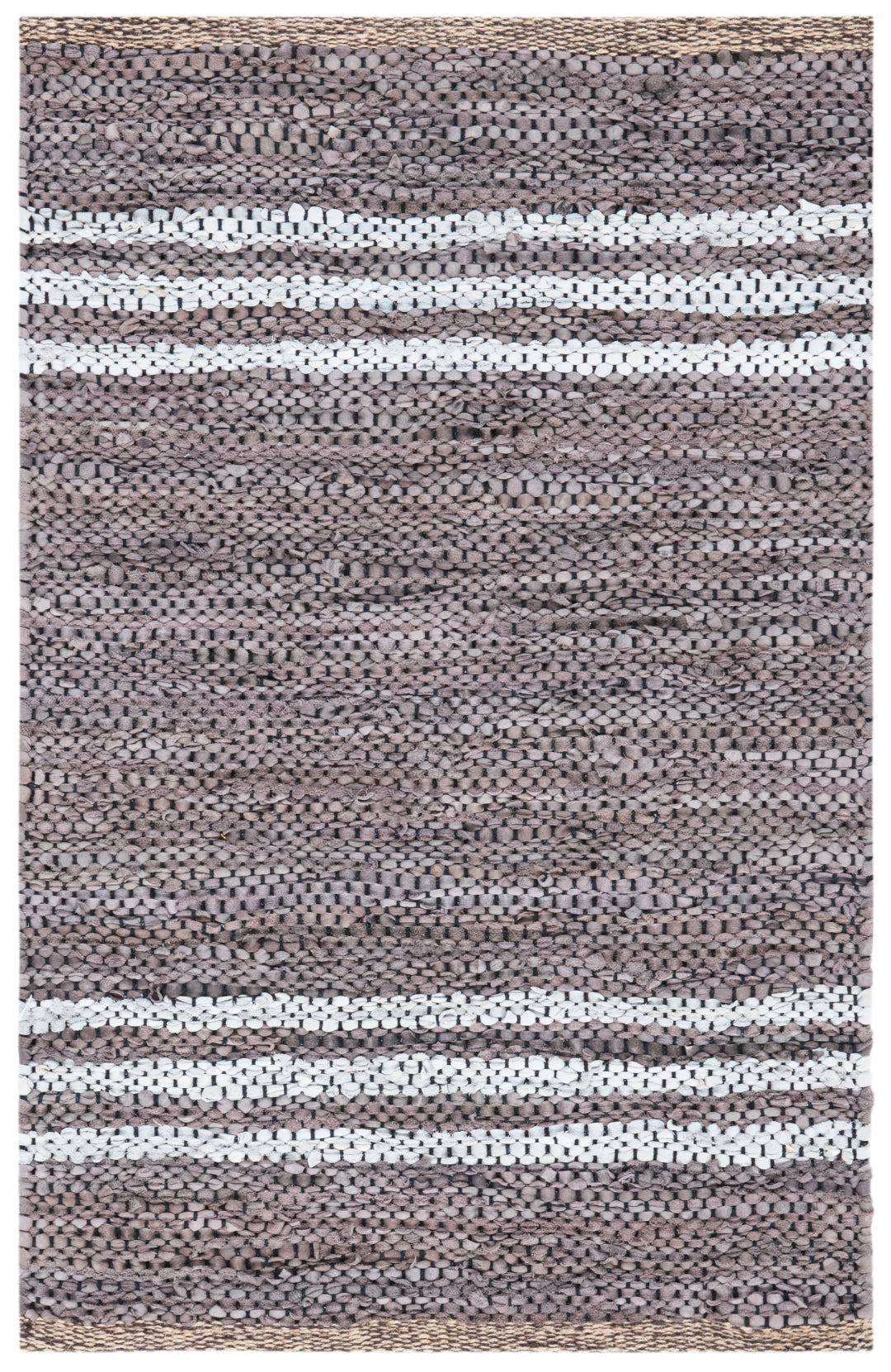 Vintage Hand Woven Leather Rug - Luxurious 85% Leather Blend, Unique T
