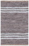 Safavieh Vintage Leather 400 Hand Woven 85% Leather, 10% Cotton, 5% Jute Rug Silver / Ivory 8' x 10'