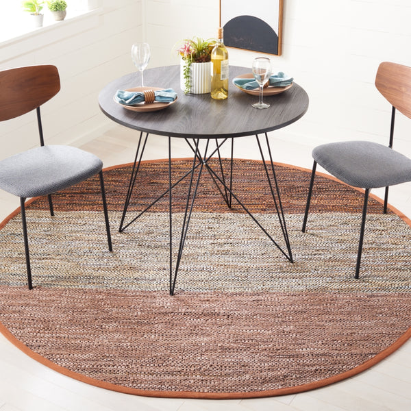 Safavieh Vintage Leather 401 Hand Woven 85% Leather, 10% Cotton, 5% Jute Rug X22X VTL401P-7R