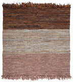 Safavieh Vintage Leather 401 Hand Woven 85% Leather, 10% Cotton, 5% Jute Rug X22X VTL401P-7SQ