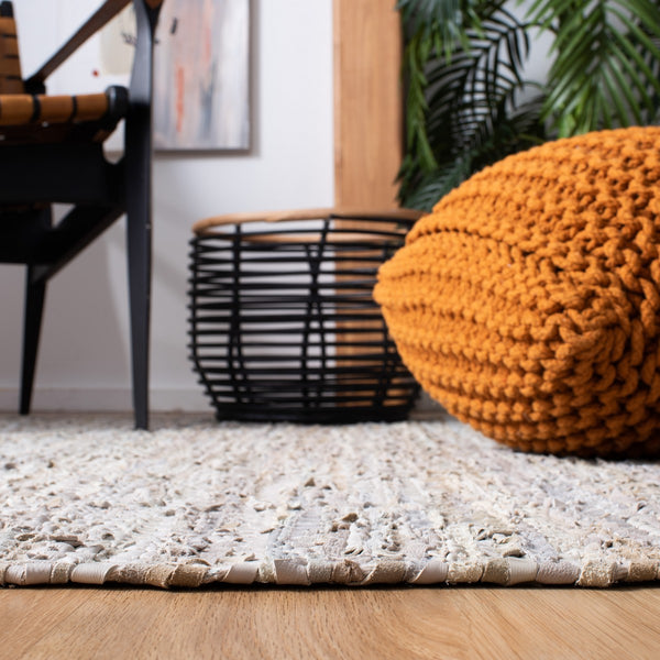 Safavieh Vintage Leather 501 Flat Weave 90% Recycled Leather and 10% Cotton Contemporary Rug VTL501B-8
