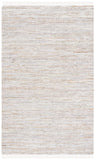Vintage Leather 501 Contemporary Flat Weave 90% Recycled Leather, 10% Cotton Rug Beige