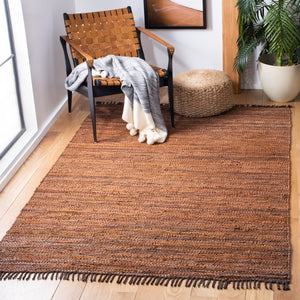 Safavieh Vintage Leather 501 Flat Weave 90% Recycled Leather and 10% Cotton Contemporary Rug VTL501T-8