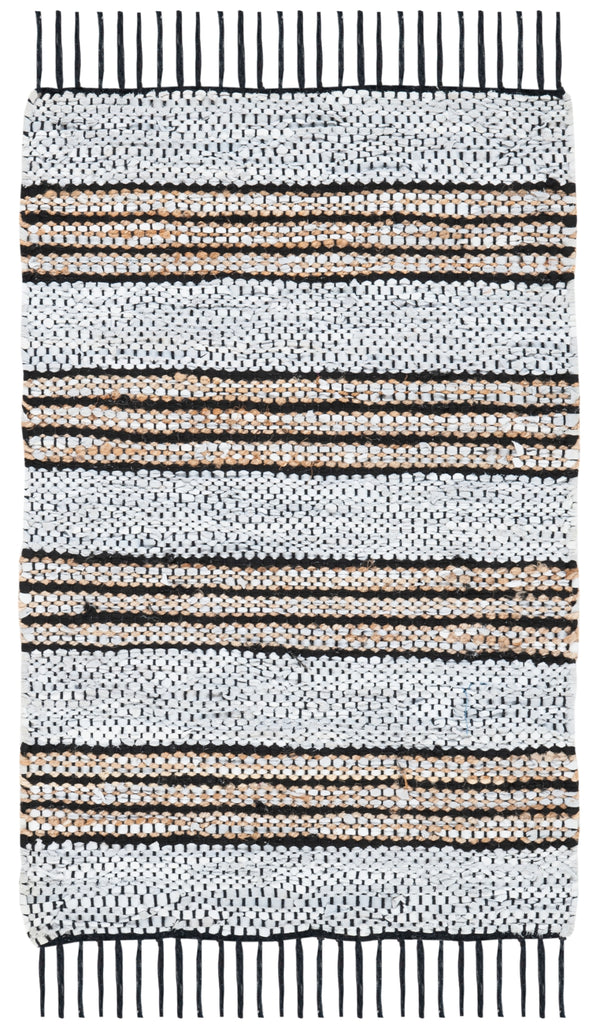 Vintage Leather 601 Hand Woven Pile Content: 70% Leather 30% Jute | Overall Content: 70% Leather 25% Jute 10% Cotton 0 Rug Silver / Natural PILE CONTENT: 70% LEATHER 30% JUTE | OVERALL CONTENT: 70% LEATHER 25% JUTE 10% COTTON VTL601G-2