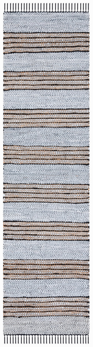 Vintage Leather 601 Hand Woven Pile Content: 70% Leather 30% Jute | Overall Content: 70% Leather 25% Jute 10% Cotton 0 Rug Silver / Natural PILE CONTENT: 70% LEATHER 30% JUTE | OVERALL CONTENT: 70% LEATHER 25% JUTE 10% COTTON VTL601G-29