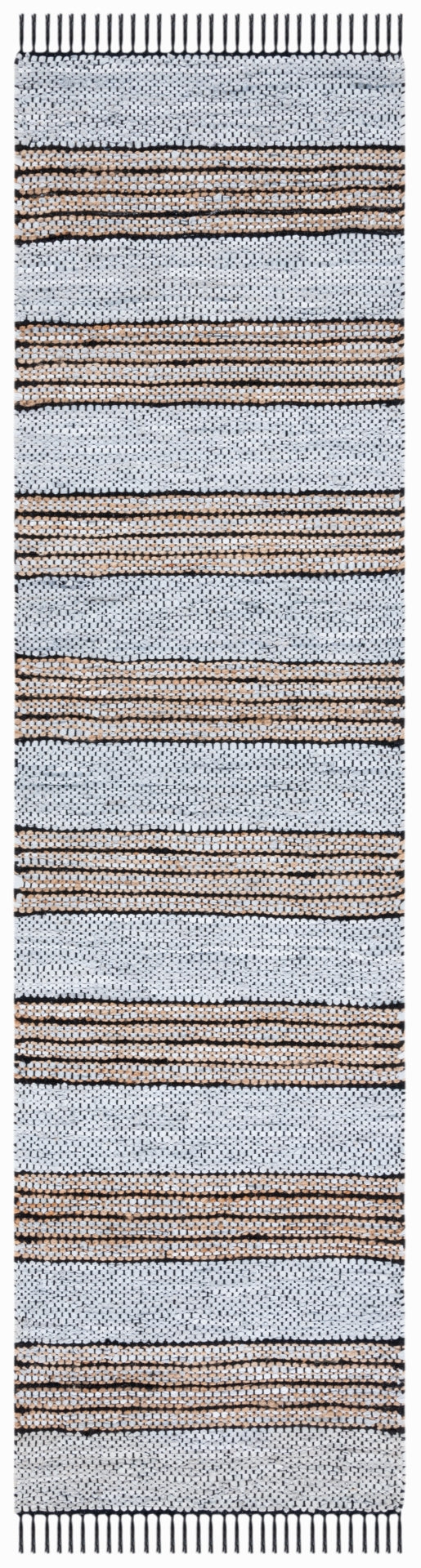 Vintage Leather 601 Hand Woven Pile Content: 70% Leather 30% Jute | Overall Content: 70% Leather 25% Jute 10% Cotton 0 Rug Silver / Natural PILE CONTENT: 70% LEATHER 30% JUTE | OVERALL CONTENT: 70% LEATHER 25% JUTE 10% COTTON VTL601G-29