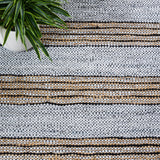 Vintage Leather 601 Hand Woven Pile Content: 70% Leather 30% Jute | Overall Content: 70% Leather 25% Jute 10% Cotton 0 Rug Silver / Natural PILE CONTENT: 70% LEATHER 30% JUTE | OVERALL CONTENT: 70% LEATHER 25% JUTE 10% COTTON VTL601G-5