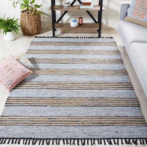 Vintage Leather 601 Hand Woven Pile Content: 70% Leather 30% Jute | Overall Content: 70% Leather 25% Jute 10% Cotton 0 Rug Silver / Natural PILE CONTENT: 70% LEATHER 30% JUTE | OVERALL CONTENT: 70% LEATHER 25% JUTE 10% COTTON VTL601G-5