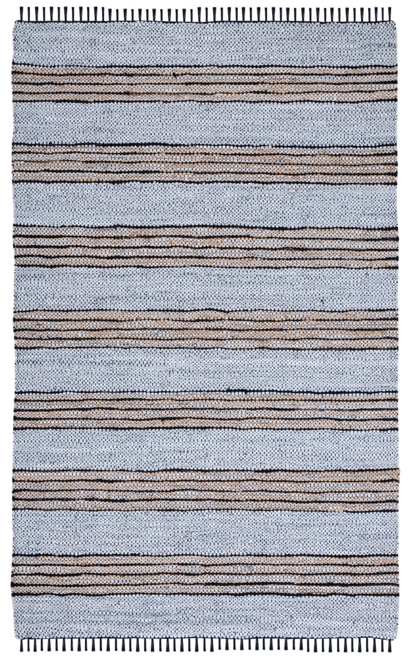 Vintage Leather 601 Hand Woven Pile Content: 70% Leather 30% Jute | Overall Content: 70% Leather 25% Jute 10% Cotton 0 Rug Silver / Natural PILE CONTENT: 70% LEATHER 30% JUTE | OVERALL CONTENT: 70% LEATHER 25% JUTE 10% COTTON VTL601G-5